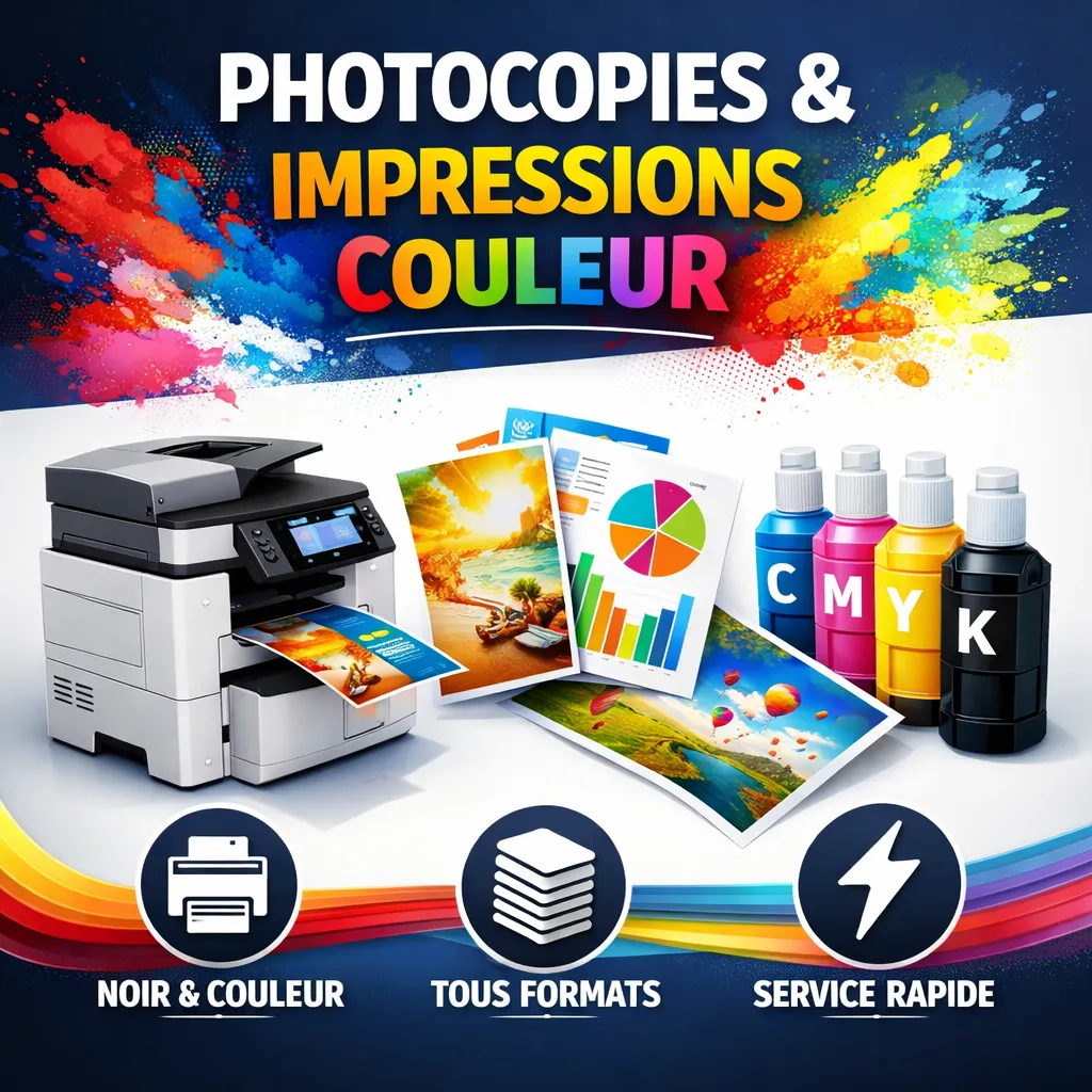 Photocopies Couleur (1, 80 gr/m², Recto, Sans finition)