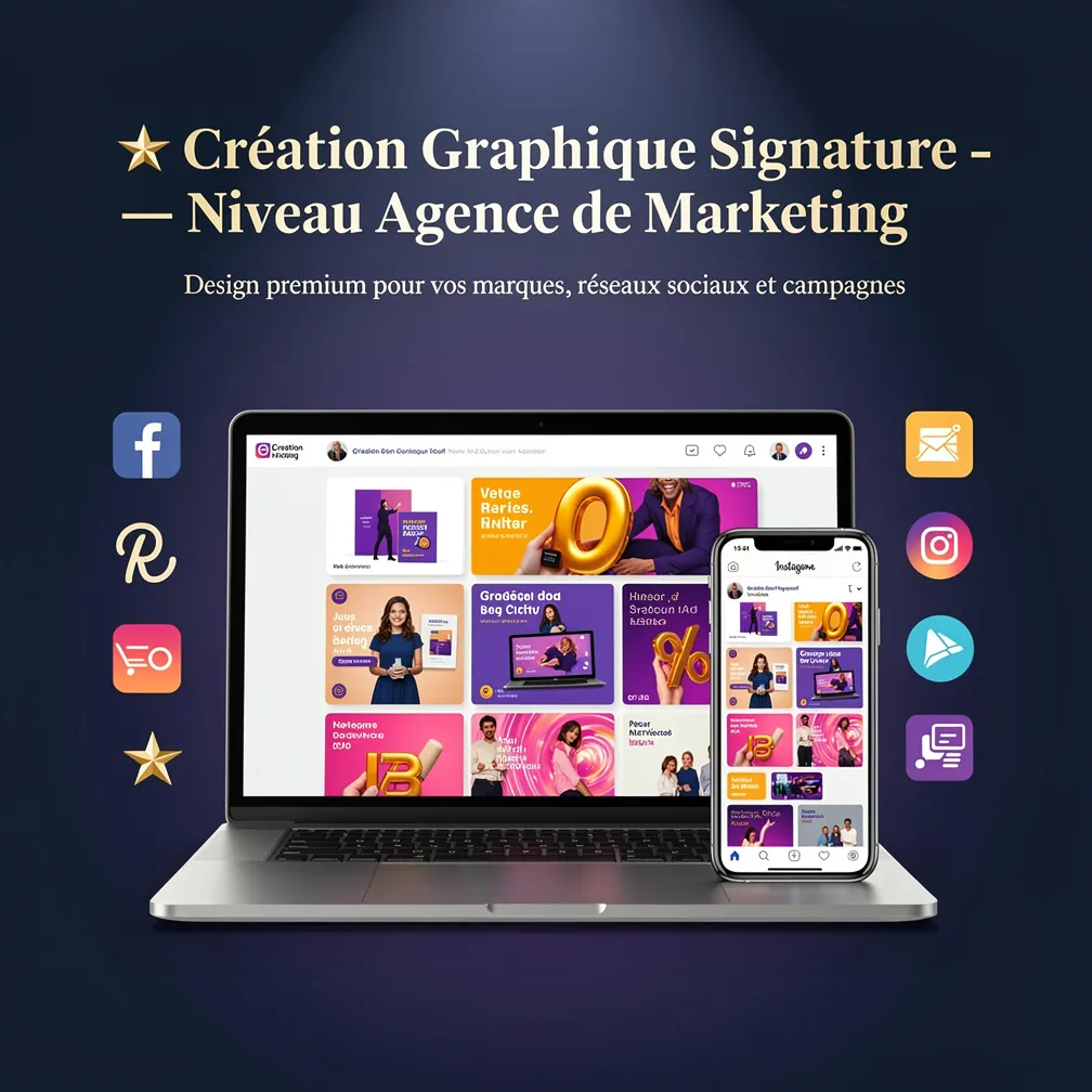 ✨ Création Graphique Signature – Niveau Agence de Marketing